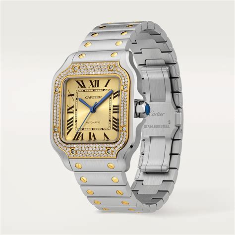 cartier watch santos diamond|cartier santos watch size guide.